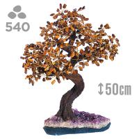 Árbol Ojo de Tigre (540 piedras) y base drusa Amatista.