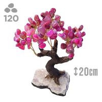 Árbol Ágata Rosa (120 piedras) y base drusa Amatista.