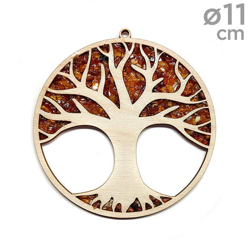 Simbolo Árbol de la Vida con Ámbar (ø11cm)