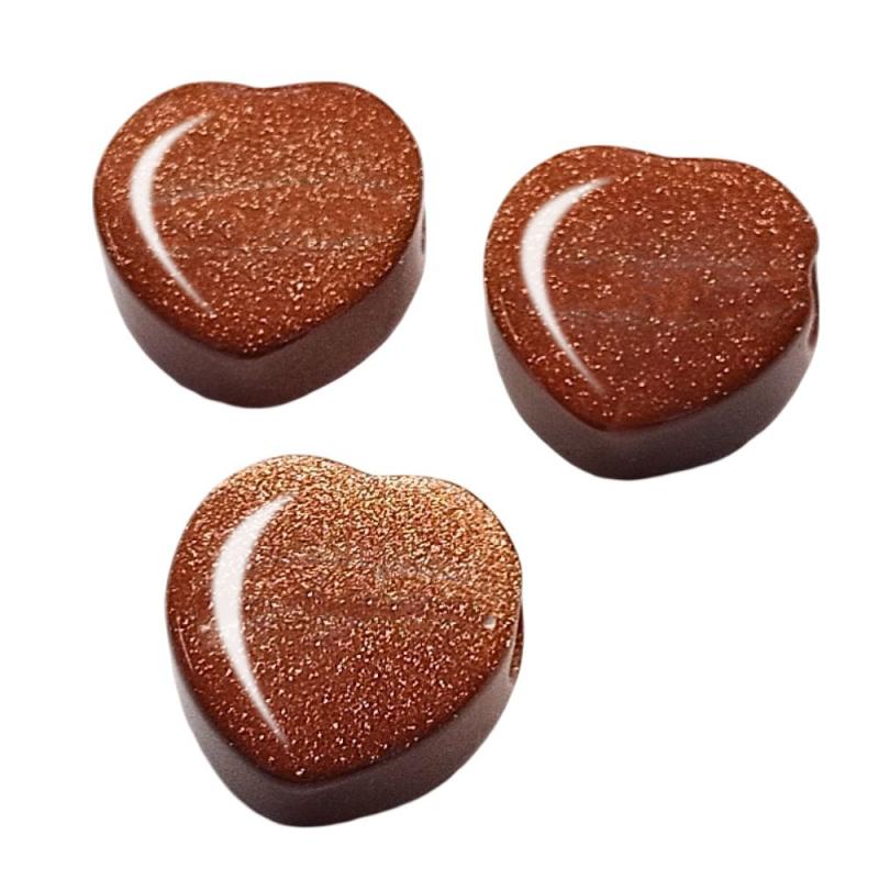 Goldstone Heart Pendant. Set 3 Un.