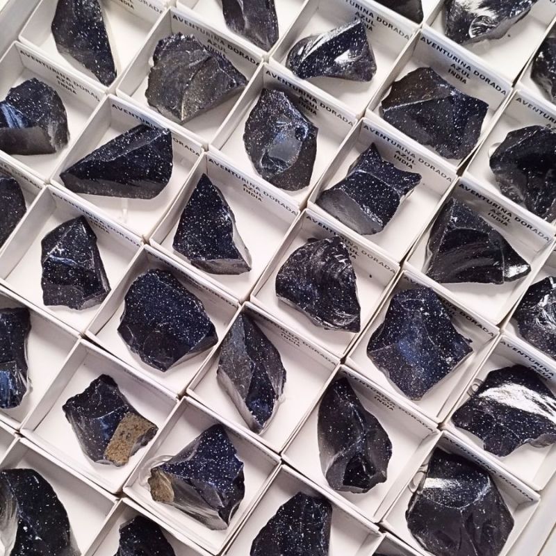 Blue Gold Aventurine (Blue Sun Stone). Set 54 Un.