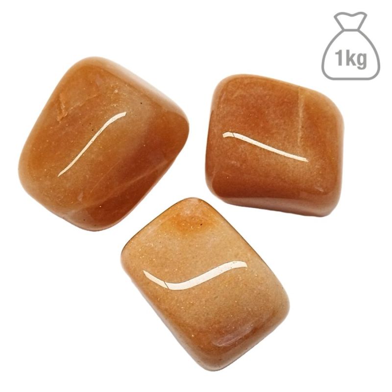 Aventurine Orange Pierre Roulée Grande. Sac de 1kg