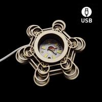 White Led Wooden Base Metatron USB