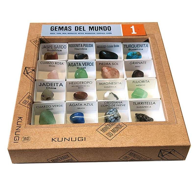 Caja de 24 minerales del mundo - Kunugi