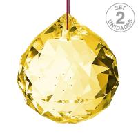 30mm Amber Feng Shui Ball. Set 2u.