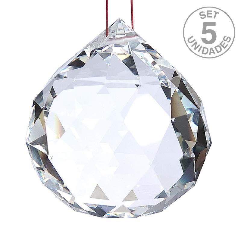 20mm Crystal Feng Shui Ball. Set 5un.