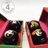 Boule Relaxation sonore Yin-Yang (40mm). Set 4 Un.