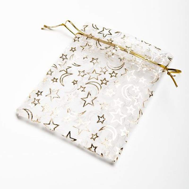 Pochette Étoile Lune Doré 12x17. (Pack 50 uni)