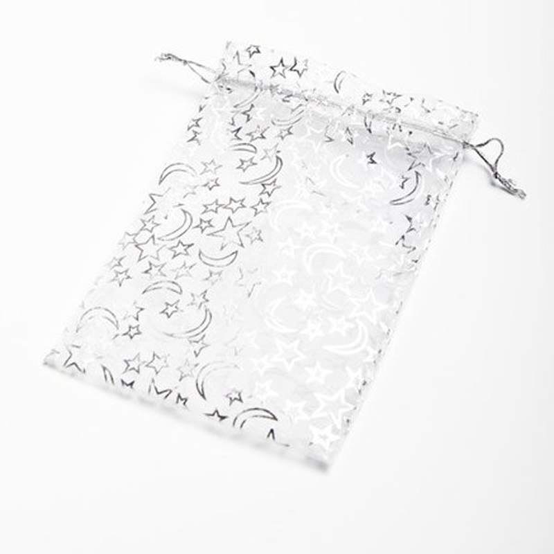 Bolsa Estrella Luna Plateada 10x12. (Pack 50 uni)