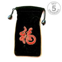 Bolsa Símbolo Chino "Fu" (Suerte). Set 5 Un.