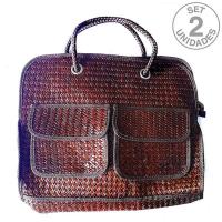 Bolso Rafia Marrón. Set 2un