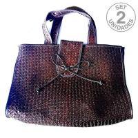 Bolso Rafia Marrón. Set 2un