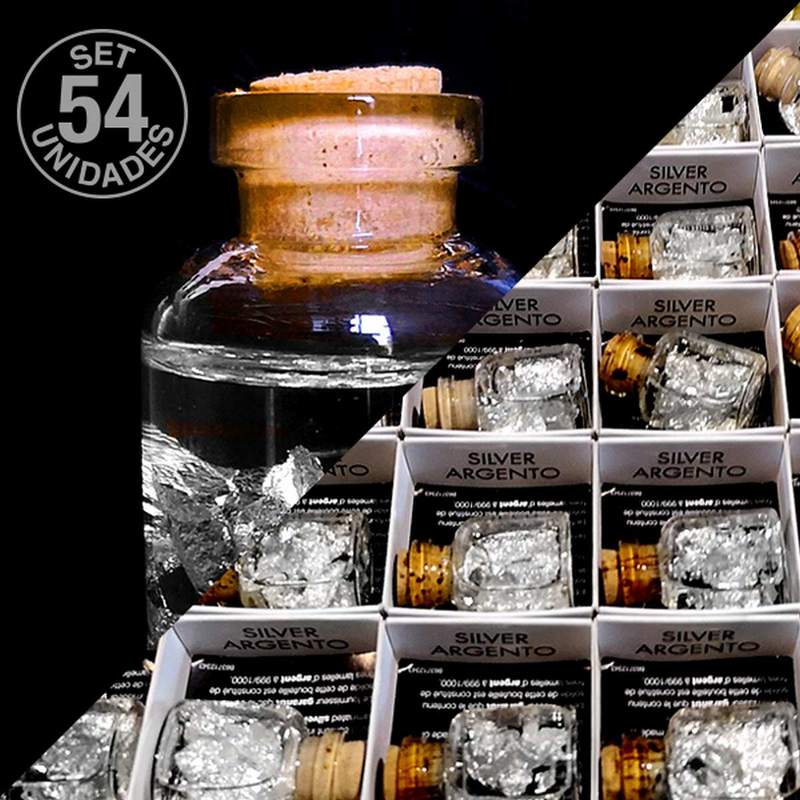 Flacon Verre Argent. Set 54 un.