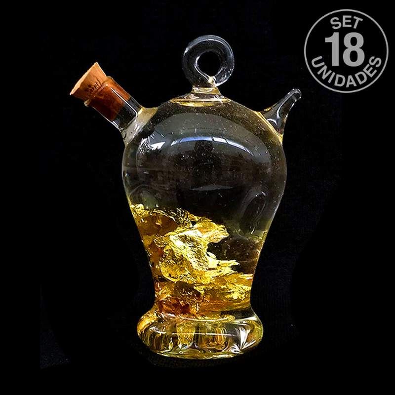 Cruche Verre Soufflé Or. Set 18 un.