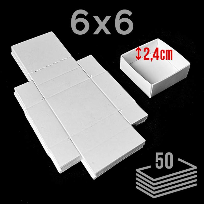 Caja Cartón 6x6x2,4cm. (Pack 50 u.)