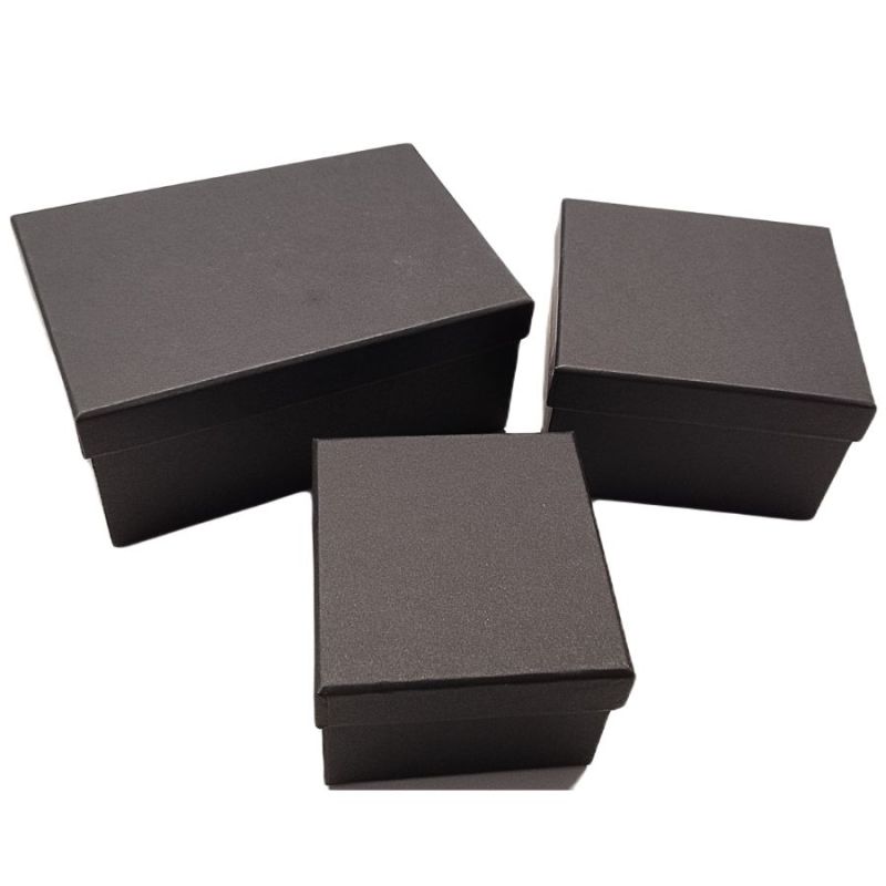 Set 3 Cajas cartón (3 tamaños). Color Negro