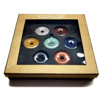 7 Colgantes Chakras Donuts con espiral Acero