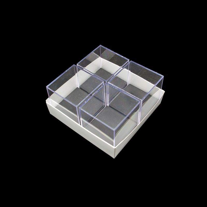 Caja Plástico 60x60x61mm. Set 4un. Base Negra