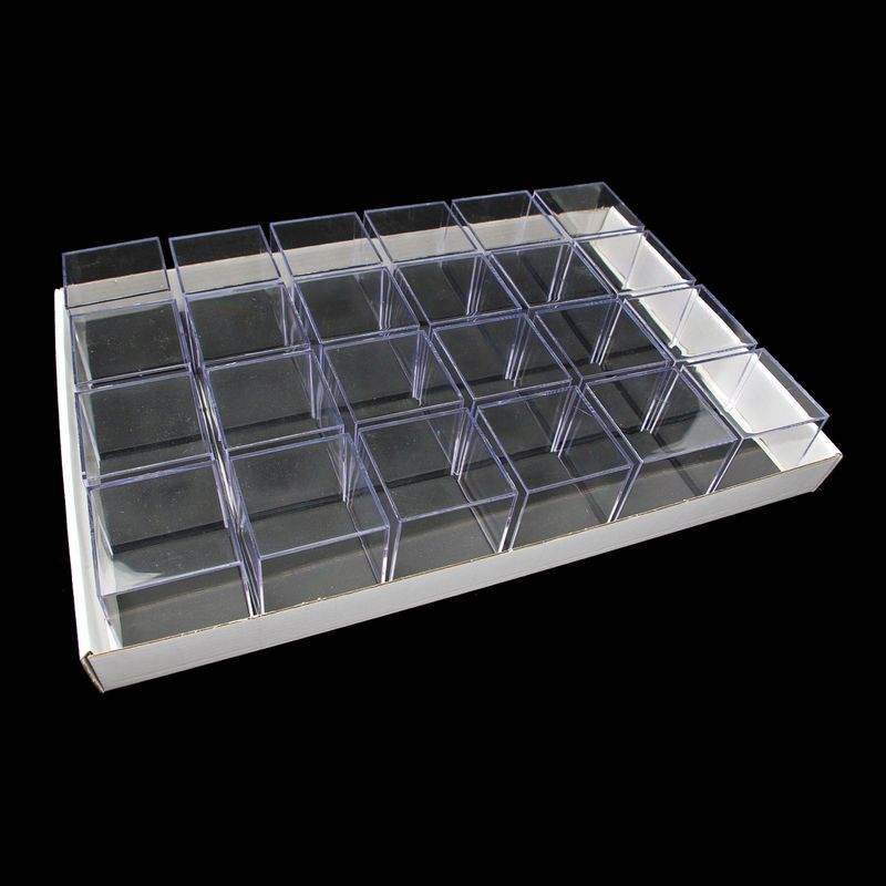 Plastic boxes 60x60x61mm. Set 24 un. Black Base