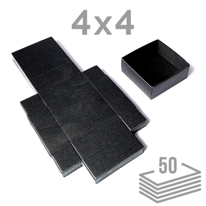 Boîte Carton Noir 4x4cm. (Pack 50 u.)