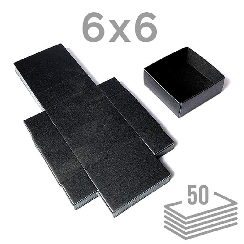 Caja Cartón Negra 6x6cm. (Pack 50 u.)