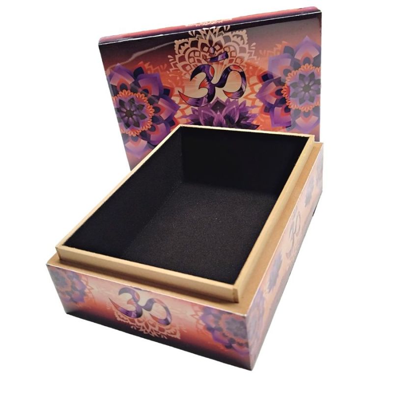 Caja de Madera con símbolo Namaste y Flor de Loto