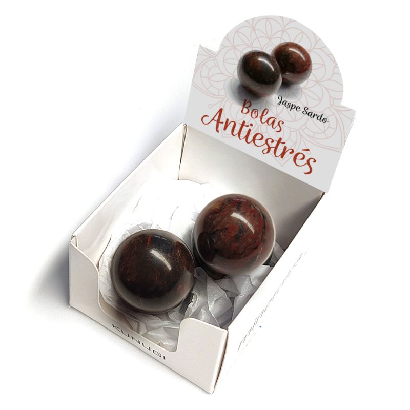 Coffret Boules Anti-Stress Jaspe Sardo.