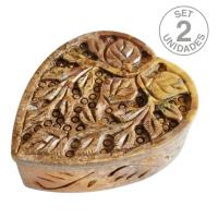 Cajitas corazón Esteatita (2u.)