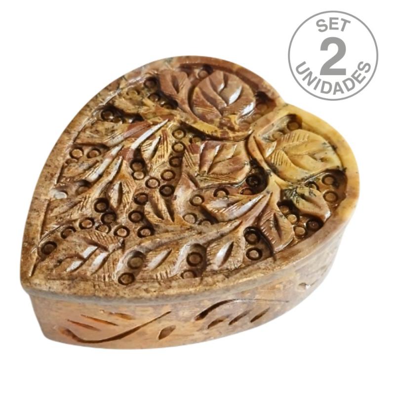 Cajitas corazón Esteatita (2u.)