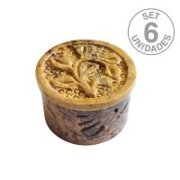 Cajitas de Esteatita Ovaladas. Set 6 Un.