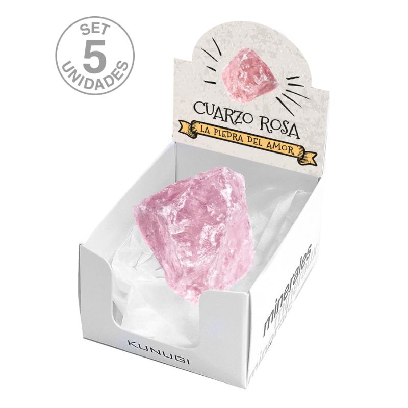 Cajita Cuarzo Rosa "La Piedra del Amor". Set 5un.