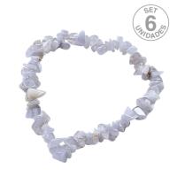 Pulsera Chip Calcedonia. Set 6 Un.