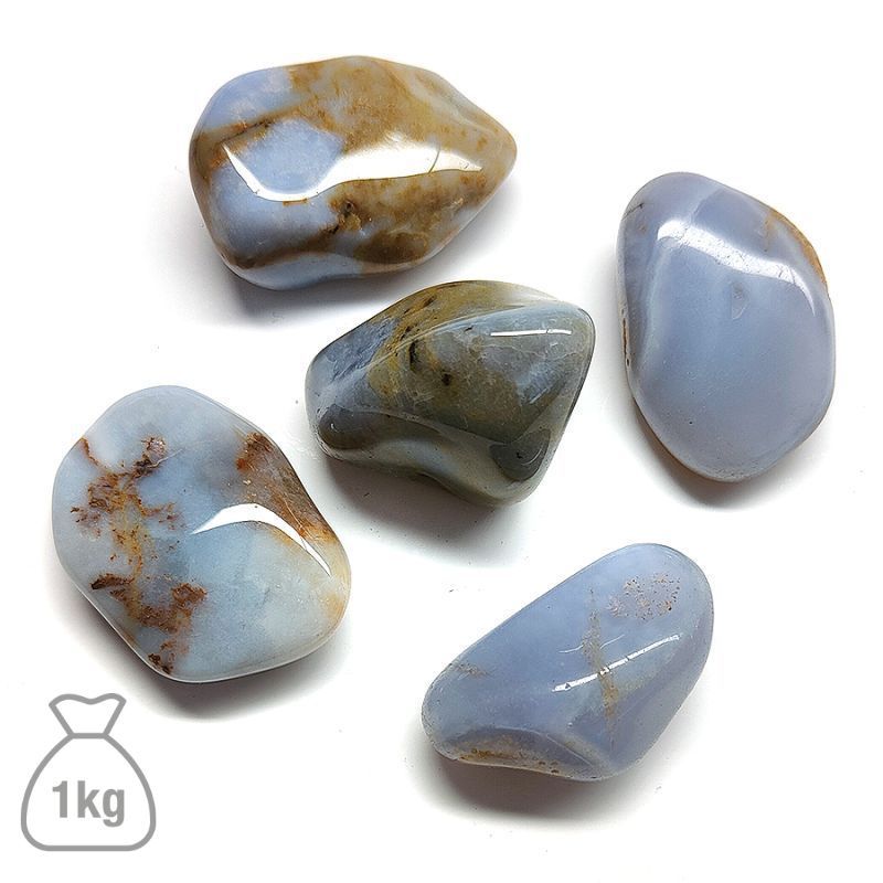 "B" Medium Tumbled Chalcedony. Bag 1kg