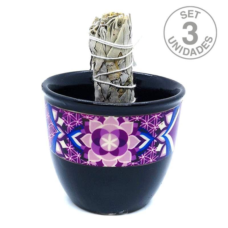 Quemador Cerámica Flor de la Vida (Set 3 un.)