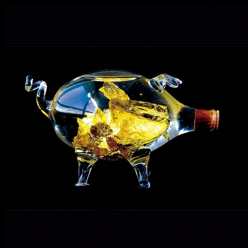 Cerdito Vidrio Soplado Oro