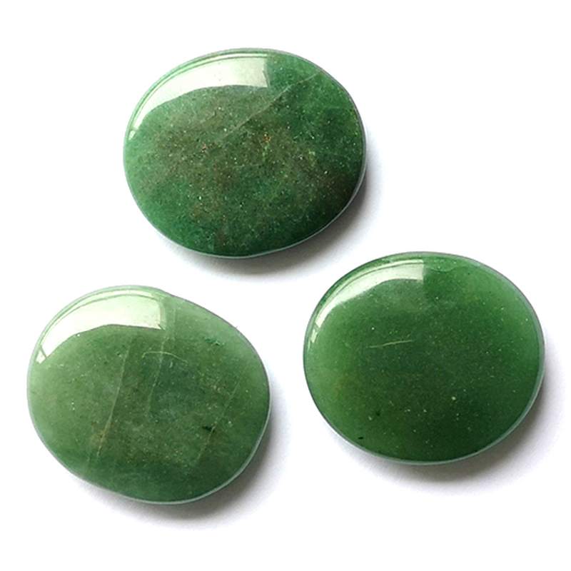 Chakras Quartz Vert (Roulé Plat). Set 3un.