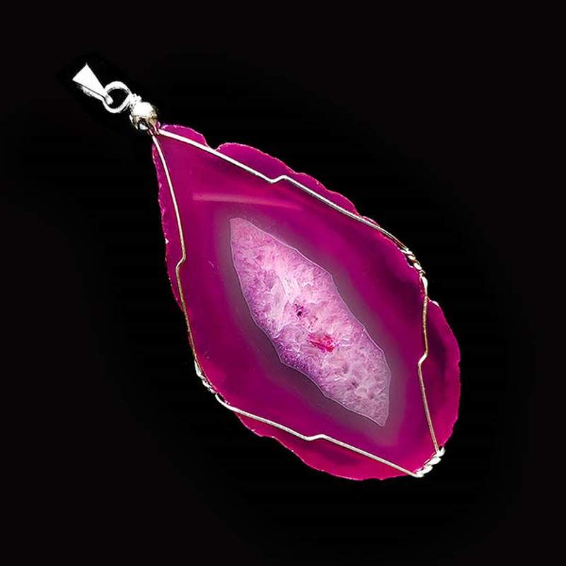 Colgante Chapa de Ágata Rosa