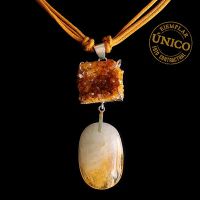 Colgante Citrino (engarces plata).
