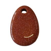 Colgante Plano Aventurina Dorada (4x3cm)