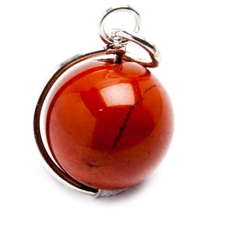 Colgante Bola Jaspe Rojo 12mm