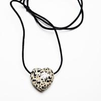 Dalmatian Jasper Heart Pendant