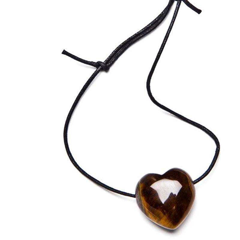 Pendentif Coeur Oeil de Tigre