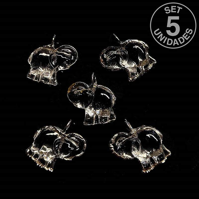 Pendentif Éléphant de Quartz. Set 5 un.