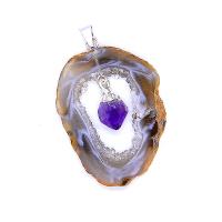 Colgante Geoda de Ágata con Punta de Amatista