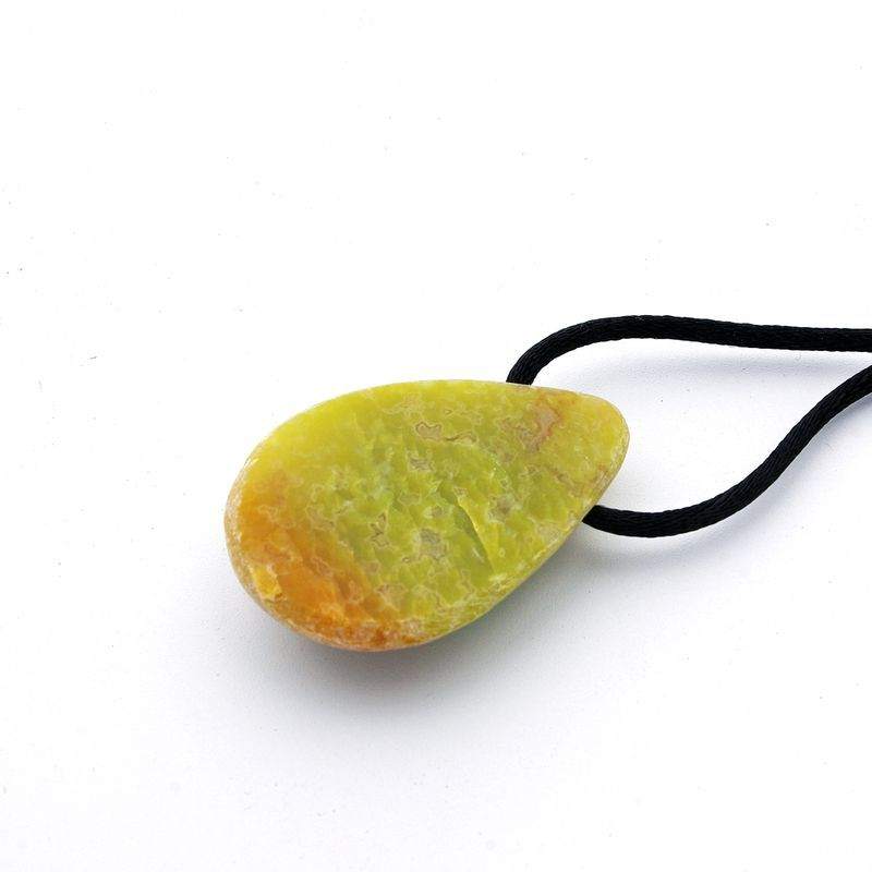 Colgante Ópalo Verde Lágrima Semipúlido