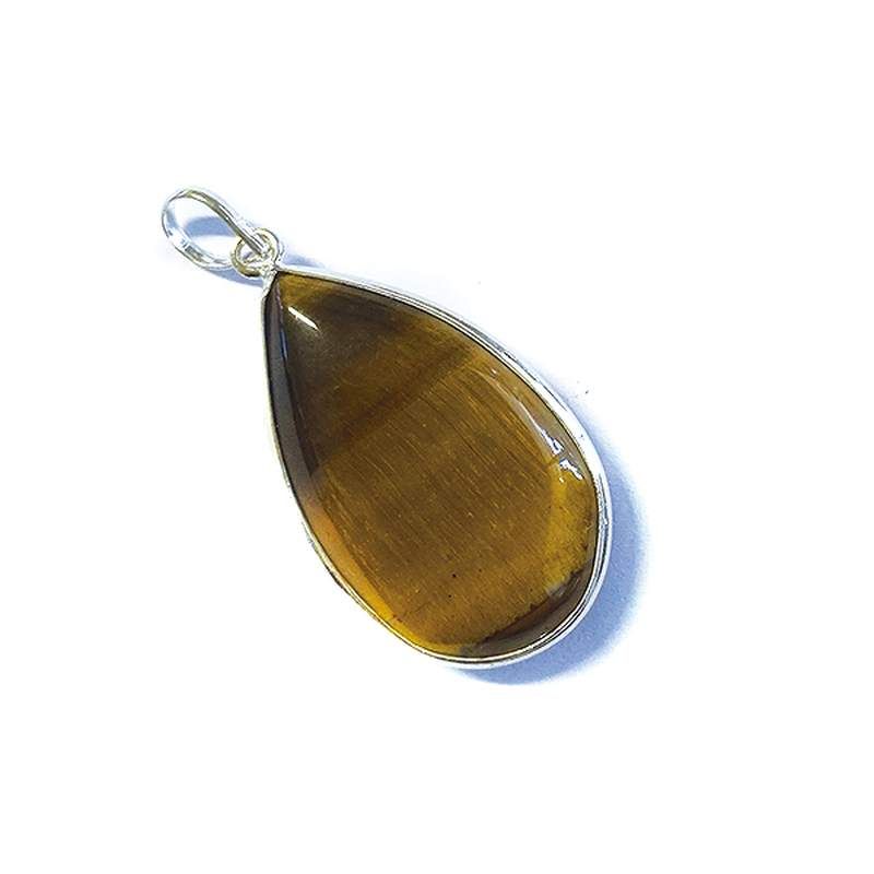 Colgante lágrima Ojo de Tigre y plata