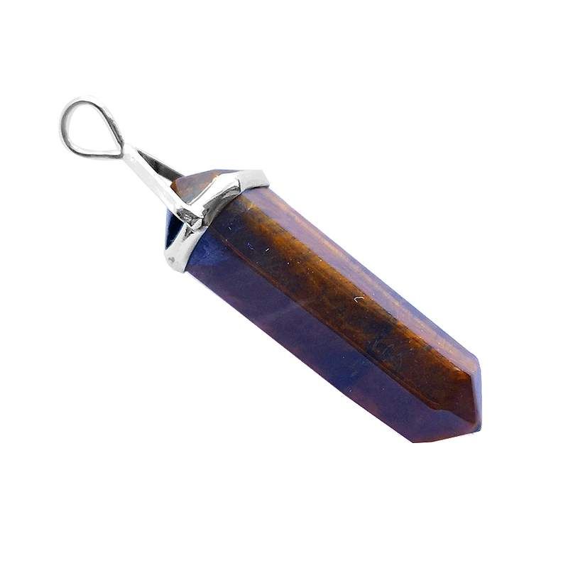 Tiger's Eye Point and silver Pendant