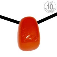 Colgante Rodado Carneola. Set 10 uni.
