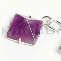 Colgante Pirámide Amatista (Borde plata)
