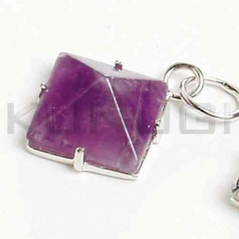 Colgante Pirámide Amatista (Borde plata)